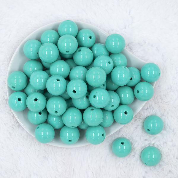 Top view of a pile of 20mm Aquamarine Solid Chunky Acrylic Bubblegum Beads