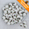 Top view of a pile of 20mm Autism Awareness Print Chunky Acrylic Bubblegum Beads [10 Count]