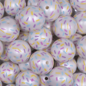 20mm Birthday Sprinkles Chunky Acrylic Bubblegum Beads