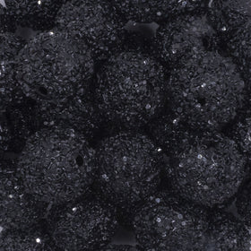 20mm Black Sequin Confetti Bubblegum Beads