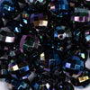 close up view of a pile of 20mm Black Disco Faceted AB Bubblegum Beads