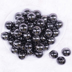 20mm Reflective Black Acrylic Bubblegum Beads