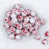 Top view of a pile of 20mm Red Splatter [NO AB] Chunky Acrylic Bubblegum Beads