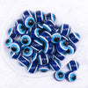 top view of a pile of 20mm Blue and Black Evil Eye Chunky Bubblegum Jewelry Beads