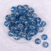 Top view of a pile of 20mm Blue Flakes in a Clear Acrylic Chunky Bubblegum Beads