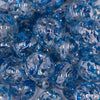 Close up view of a pile of 20mm Blue Flakes in a Clear Acrylic Chunky Bubblegum Beads