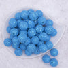 top view of a pile of 20mm Blue Sequin Confetti Bubblegum Beads