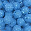 close up view of a pile of 20mm Blue Sequin Confetti Bubblegum Beads