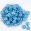 Top view of a pile of 20mm Blue Crackle Bubblegum Beads