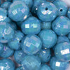 close up view of a pile of 20mm Blue Disco Faceted AB Bubblegum Beads