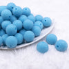 Front view of a pile of 20mm Blue Sugar Glass Bubblegum Beads