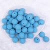 Top view of a pile of 20mm Blue Sugar Glass Bubblegum Beads