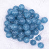 top view of a pile of 20mm Blue Glitter Sparkle Chunky Acrylic Bubblegum Beads
