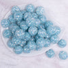 top view of a pile of 20mm Blue Majestic Confetti Bubblegum Beads