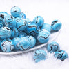 front view of a pile of 20mm blue Marbled Bubblegum Beads