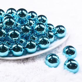 20mm Reflective Blue Acrylic Bubblegum Beads