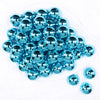 Top view of a pile of 20mm Reflective Blue Acrylic Bubblegum Beads