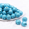 Front view of a pile of 20mm Blue Stardust Chunky Bubblegum Beads