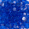 close up view of a pile of 20mm Blue Transparent Faceted Bubblegum Beads