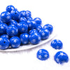 Front view of a pile of 20mm Blue with White Stars Acrylic Bubblegum Beads