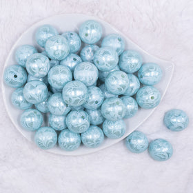 20mm Blue Lace Acrylic Bubblegum Beads