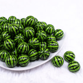 20MM Bright Green Watermelon Chunky Acrylic Bubblegum Beads