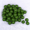Top view of a pile of 20MM Bright Green Watermelon Chunky Acrylic Bubblegum Beads