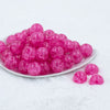 Front view of a pile of 20mm Hot Pink Crackle Bubblegum Beads