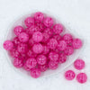 Top view of a pile of 20mm Hot Pink Crackle Bubblegum Beads