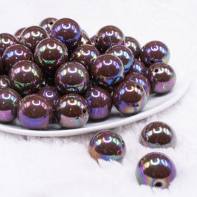 20mm Brown AB Solid Chunky Bubblegum Beads