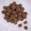 top view of a pile of 20mm Brown Ball Bead Acrylic Bubblegum Beads
