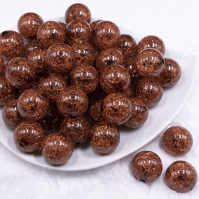 20mm Brown Crackle Bubblegum Beads
