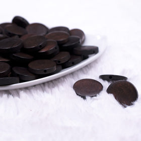 20mm Brown Circle solid Wood Beads