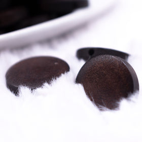 20mm Brown Circle solid Wood Beads