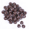 top view of a pile of 20mm Sports Football Chunky Acrylic Bubblegum Beads