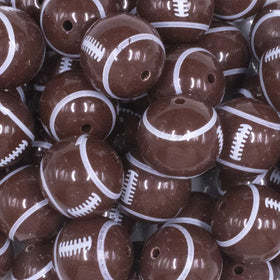 20mm Sports Football Chunky Acrylic Bubblegum Beads