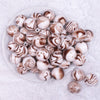 top view of a pile of 20mm Brown Marbled Bubblegum Beads