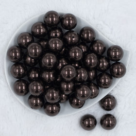 20mm Brown Faux Pearl Chunky Acrylic Bubblegum Beads
