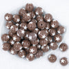 Top view of a pile of 20mm Brown with White Stars Bubblegum Beads