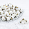 Front view of a pile of 20mm Bumble Bee Print Chunky Acrylic Bubblegum Beads [10 Count]