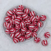 Top view of a pile of 20mm Peppermint Candy Print Chunky Acrylic Bubblegum Beads