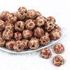 Front view of a pile of 20mm Cheetah Print Wooden Beads