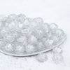 Front view of a pile of 20mm Clear Transparent Pumpkin Shaped Bubblegum Bead