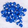 top view of a pile of 20mm Cobalt Blue with White Hearts Bubblegum Beads