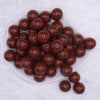 top view of a pile of 20mm Cocoa Brown Solid Chunky Acrylic Bubblegum Beads