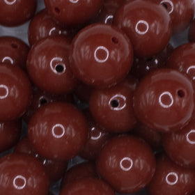 20mm Cocoa Brown Solid Chunky Acrylic Bubblegum Beads