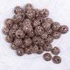 top view of a pile of 20mm Copper Brown Rhinestone AB Bubblegum Beads