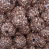 close up view of a pile of 20mm Copper Brown Rhinestone AB Bubblegum Beads