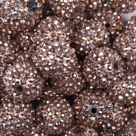 20mm Copper Rhinestone AB Bubblegum Beads