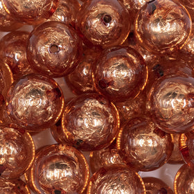 20mm Copper Brown Foil Bubblegum Beads